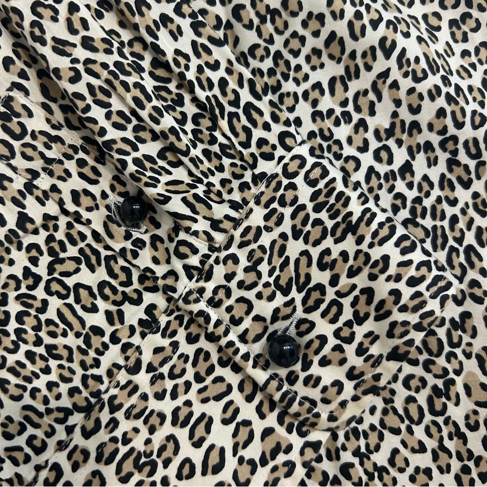 Talbots Leopard Animal Print Stretch Button Down … - image 8
